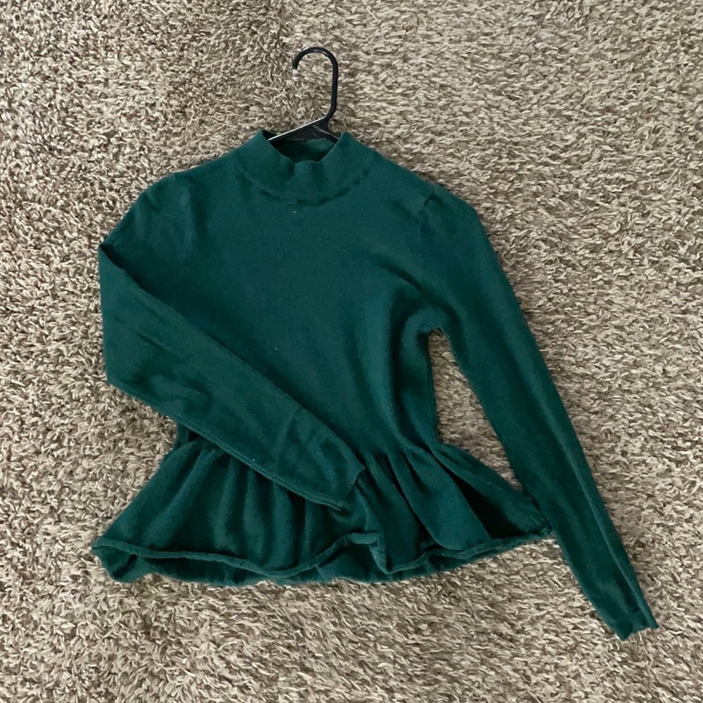 (S) Jun & Ivy Mock Neck Peplum Sweater, Francescas